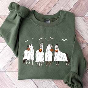 Horse Ghost Spooky Halloween Sweatshirt