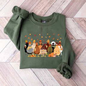 Humorous Fall Chickens Sweatshirt
