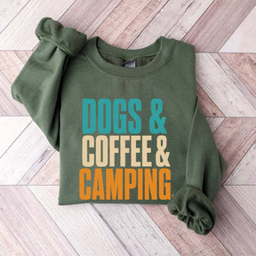 Dogs Coffee Camping Adventure Sweatshirt