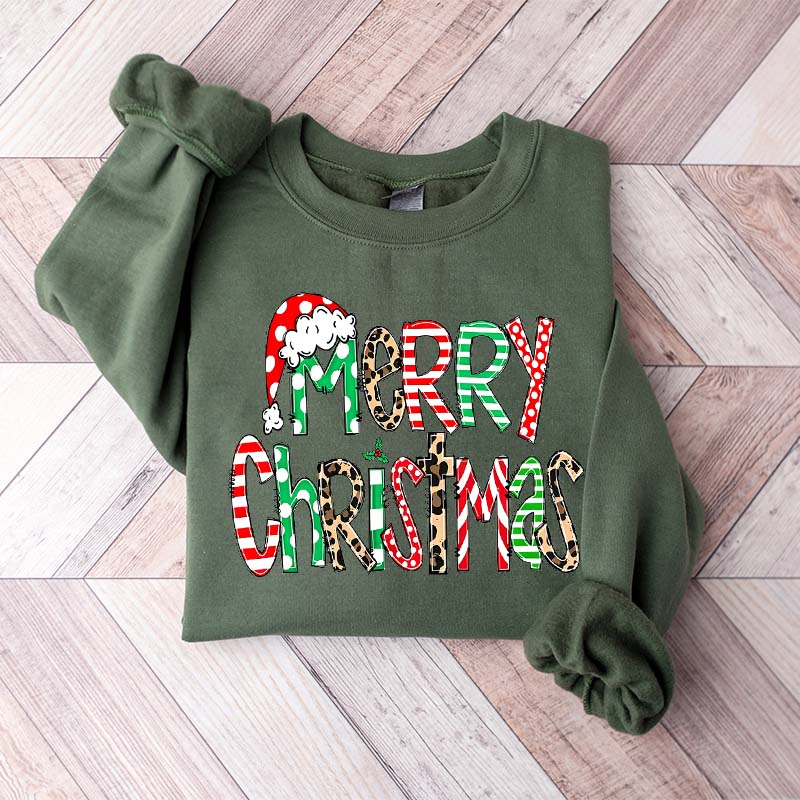 Womens Merry Christmas Cute Sweatshirt