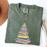 Christmas Book Tree Bookish T-Shirt