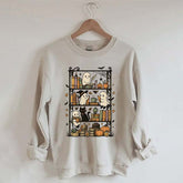 Retro Halloween Bookshelf Sweatshirt