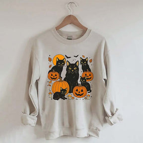 Halloween Cat And Pumpkin Sweatshirt