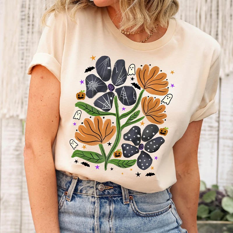 Retro Halloween Flowers T-Shirt