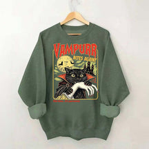 Vampurr Bites Again Halloween Black Cat Sweatshirt