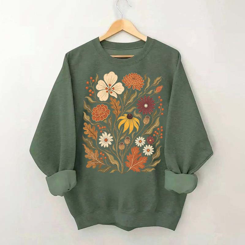 Autumn Floral Vintage Botanical Sweatshirt