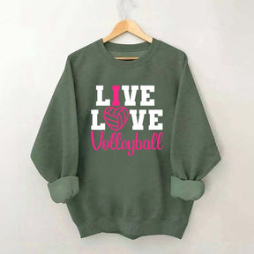Live Love Volleyball Pink Sweatshirt