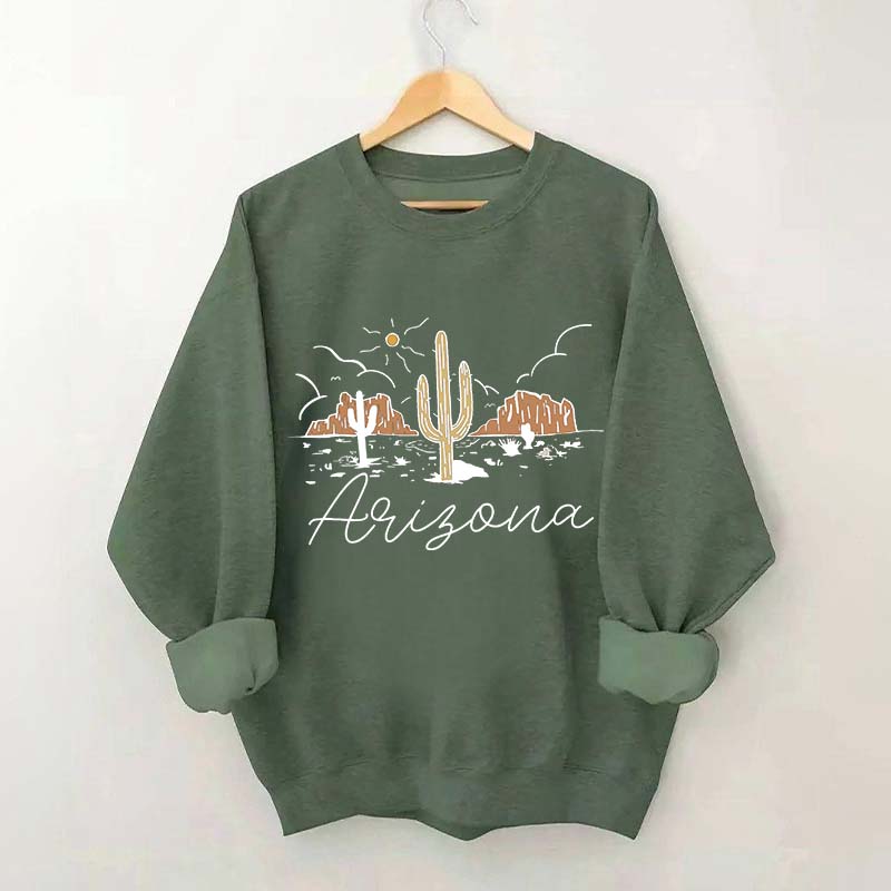 Arizona Desert Graphic Retro Cactus Sweatshirt