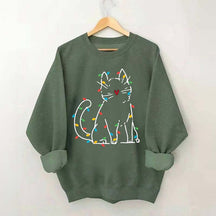 Cat Christmas Lights Sweatshirt