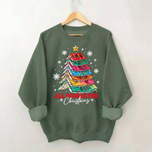Cute All Booked For Christmas Tree Sweatshirt