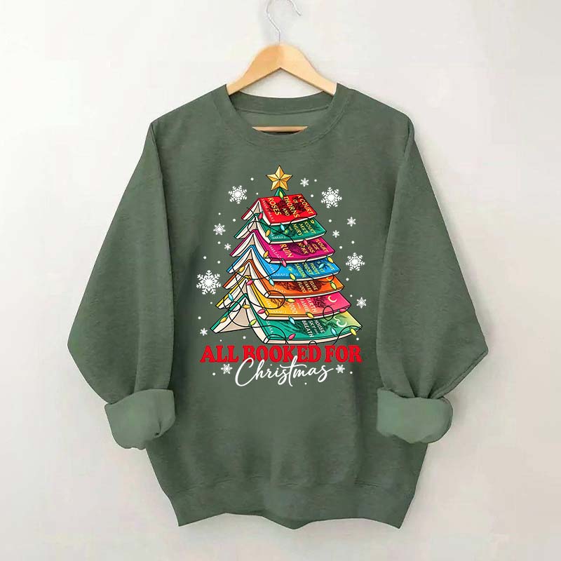 Cute All Booked For Christmas Tree Sweatshirt