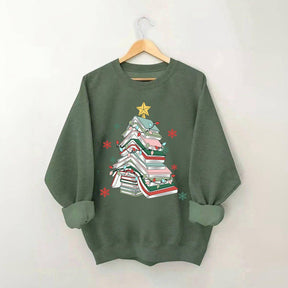 Book Lover Holiday Bookworm Christmas Sweatshirt