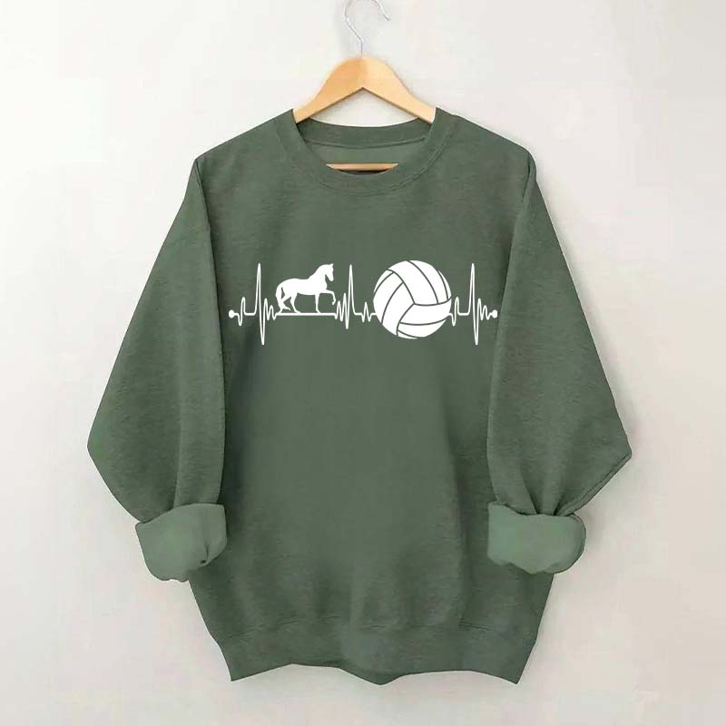 Funny Horse Volleyball Heartbeat Sweatshirt