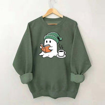 Winter Ghost Reading Book Coffee Sweatshirt