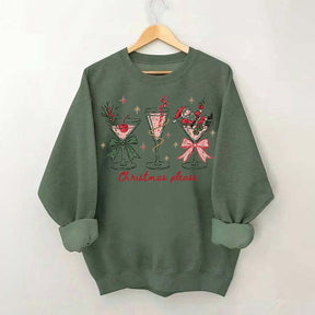 Christmas Please Martini Coquette Holiday Sweatshirt