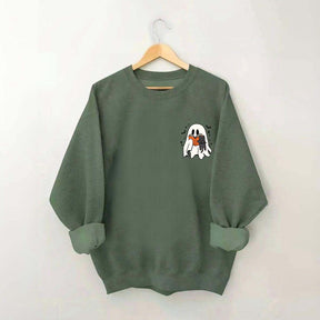 Cute Ghost Reading Book Cat Sweatshirt