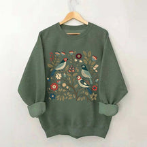 Cottagecore Birds and Flowers  Sweatshirt