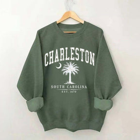 Retro Charleston South Carolina Palm Tree Sweatshirt