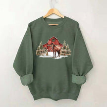 Christmas Horse Western Desert Sweatshirt