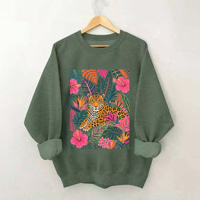 Tiger Floral Jungle Animal Sweatshirt