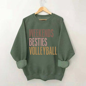 Weekends Besties Volleyball Sweatshirt