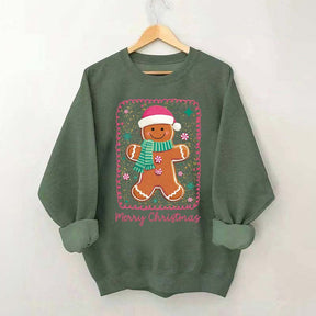 Preppy Gingerbread Merry Christmas Sweatshirt
