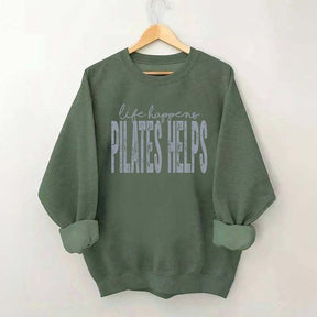 Retro Life Happens Pilates Helps Sweatshirt