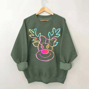 Neon Reindeer Christmas Sweatshirt
