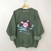 Time Casts A Spell On You Retro Vinyl Record Sweatshirt