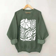 Boho Wildflowers Distressed Flowers Sweatshirt