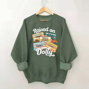 Raised On Dolly Retro Cassette Music Sweatshirt