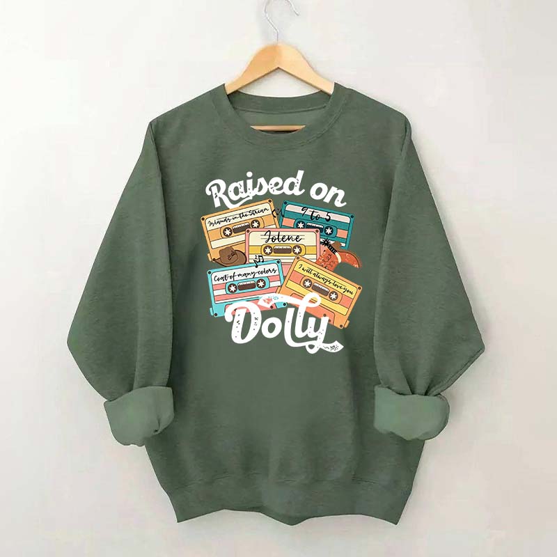 Raised On Dolly Retro Cassette Music Sweatshirt