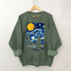 Van Gogh Cat Funny Sweatshirt