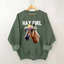 Hay Girl Horse Lover Farmer Sweatshirt