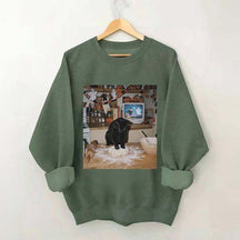 Halloween Black Cat Ghost Sweatshirt