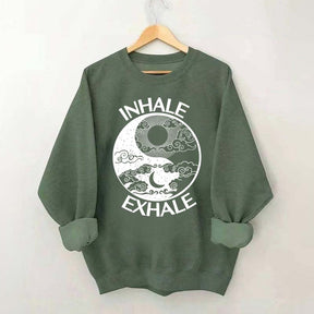 Inhale Exhale Yin And Yang Sweatshirt