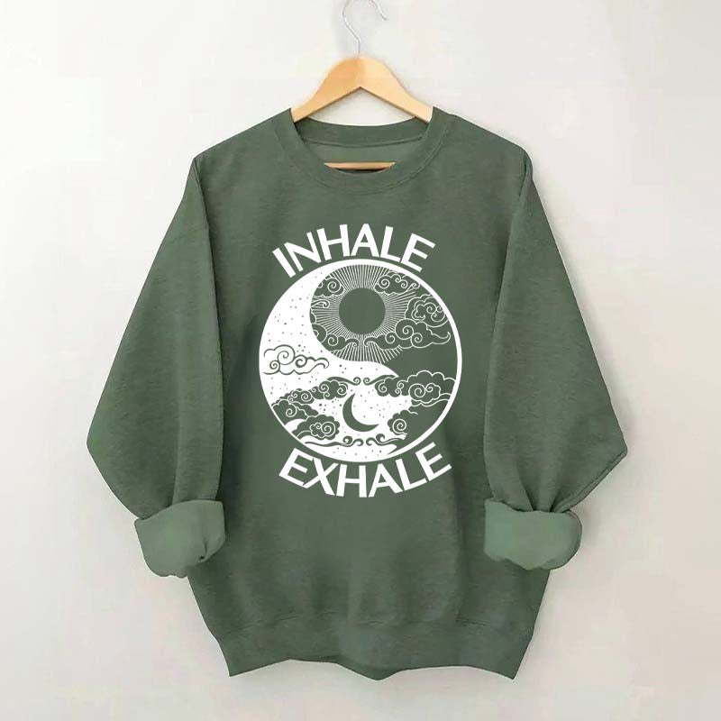 Inhale Exhale Yin And Yang Sweatshirt