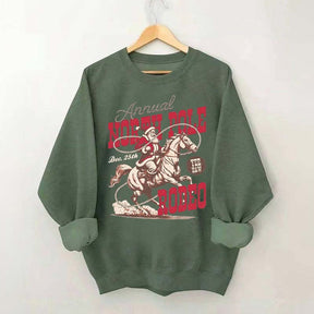 Annual North Pole Rodeo Western Christmas Sweatshirt