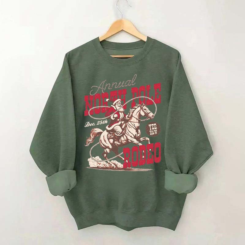Annual North Pole Rodeo Western Christmas Sweatshirt