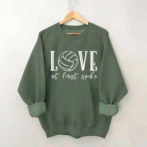 Love Volleyball At First Spike Sweatshirt