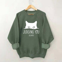 Judging You Silently Black Cat Sweatshirt