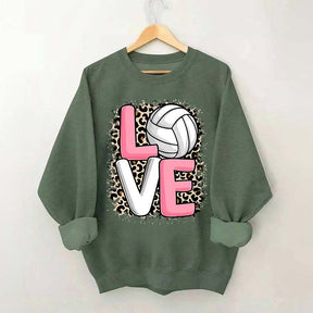 Leopard Print Love Volleyball Sweatshirt