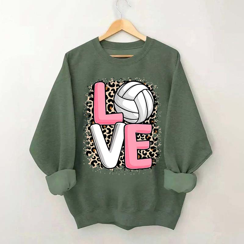 Leopard Print Love Volleyball Sweatshirt