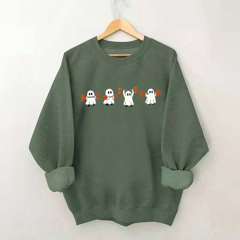 Weight Lifting Ghosts Halloween Sweatshirt