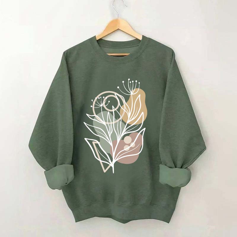 Modern Botanical Abstract Floral Sweatshirt