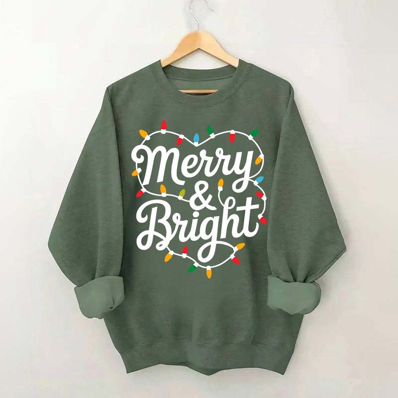 Merry & Bright Holiday Christmas Sweatshirt