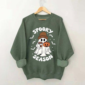 Halloween Ghost Spooky Season Coffee Sweatshirt