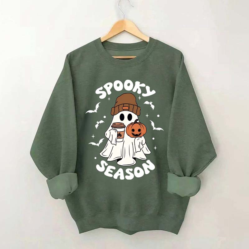 Halloween Ghost Spooky Season Coffee Sweatshirt