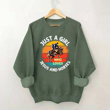 Just A Girl Who Loves Jesus And Horses Sweatshirt