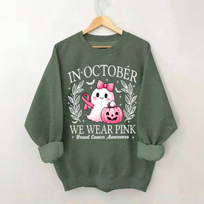In October We Wear Pink Ghost Sweatshirt